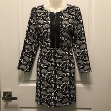 Zara Trafaluc Black White Zipper Floral Romper Dress XS