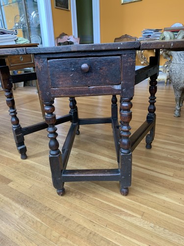 ENGLISH GATE LEG TABLE DROP LEAF SOLID OAK 17TH C. - Picture 2 of 11