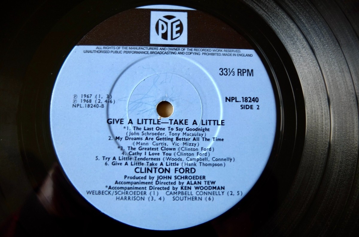 CLINTON FORD GIVE A LITTLE TAKE A LITTLE LP PYE (1968) EX COUNTRY