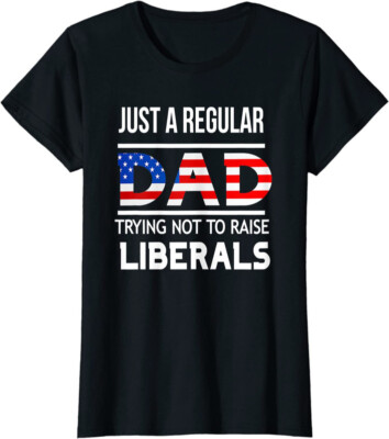 Just Regular Dad Father's Day Dad Liberals Anti Biden Ladies' Crewneck T-Shirt