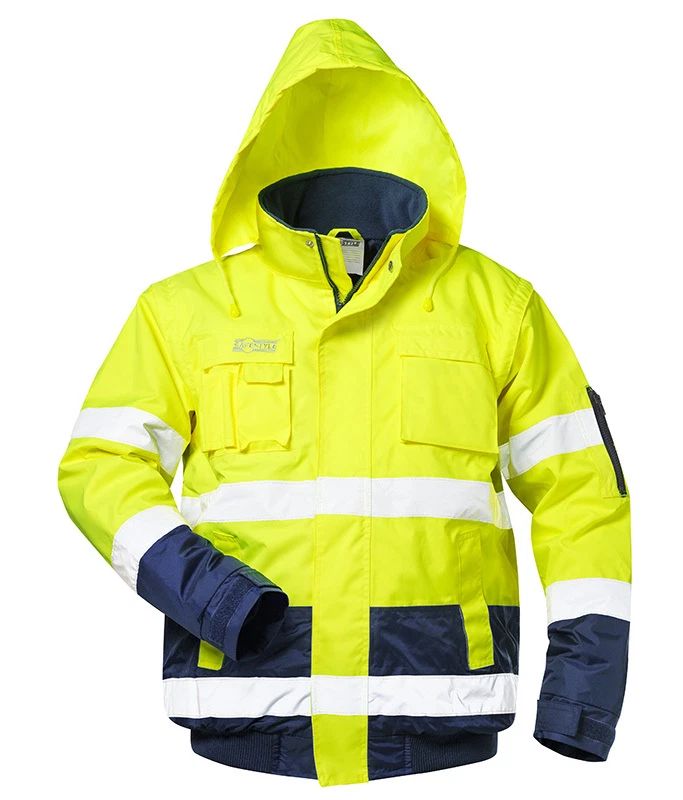 Pilotenjacke neongelb/marine SAFESTYLE® Arbeitsjacke Winterjacke Warnschutzjacke