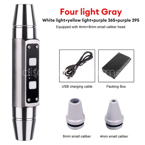 Linterna LED de doble cabeza con luz UV 365nm 395nm lámpara de inspección de gemas de jade antorcha EE. UU. - Imagen 22 de 28