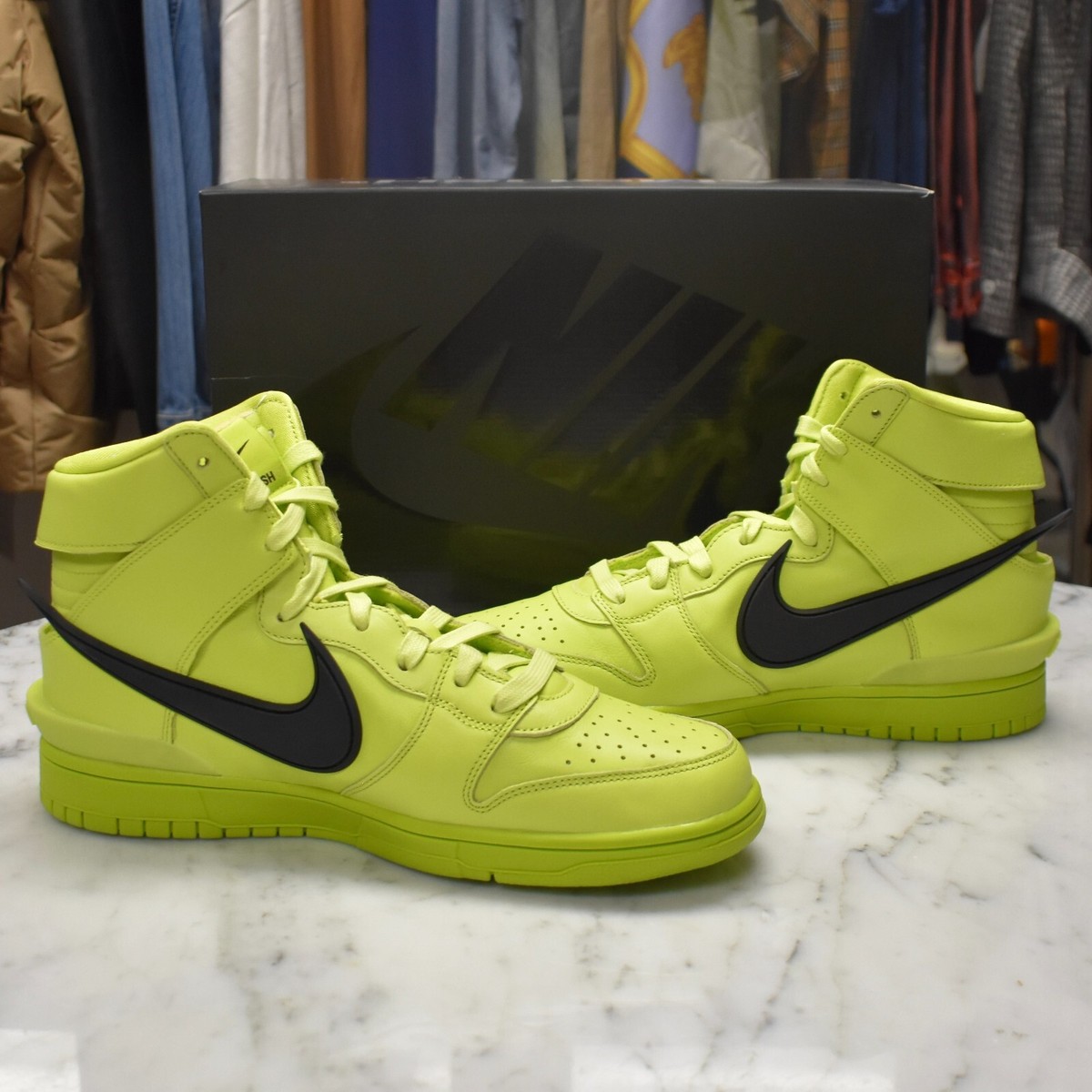 Size 10.5 - AMBUSH x Nike Dunk High Flash Lime for sale online | eBay
