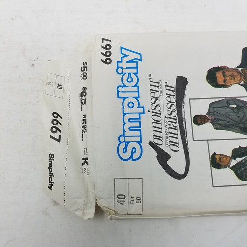 Simplicity Connoisseur 6667 Jacket Blazer Sport Coat Sewing Pattern Mens sz 40 - Picture 7 of 8