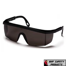 12 PAIR PACK Protective Safety Glasses Grey Lens Adjustable Temple Eyewear Work