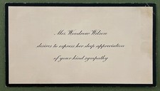 EDITH WILSON APPRECIATION NOTE WITH ORIGINAL MAILING ENVELOPE POSTMARKED 1924
