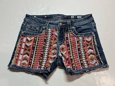 Miss Me Sequined Denim Cutoff Shorts Girls Women's Size 16