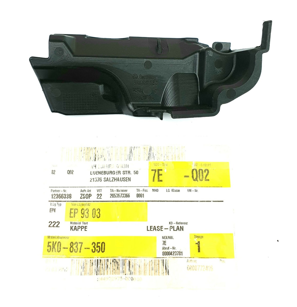 Original Volkswagen 5K0837350 Cover Cap Door Lock Black Golf 