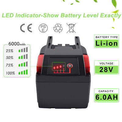 28V 6,0Ah Akku für Milwaukee 48-11-2830 48-11-1830 48-11-2850 48-11-1830 M28 V28