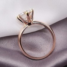 1Ct Round-Cut VVS1 Moissanite Solitaire Engagement Ring Solid 14K Rose Gold