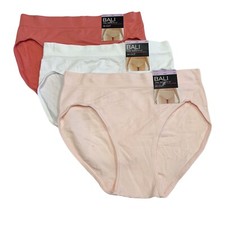 Bali One Smooth U Hi Cut Brief Panty M 6 MEDIUM 2362 NWT 3 Pack Underwear