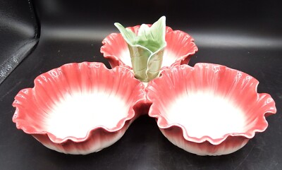 VTG FITZ & FLOYD 3 Section Server Country Poppy NEW!