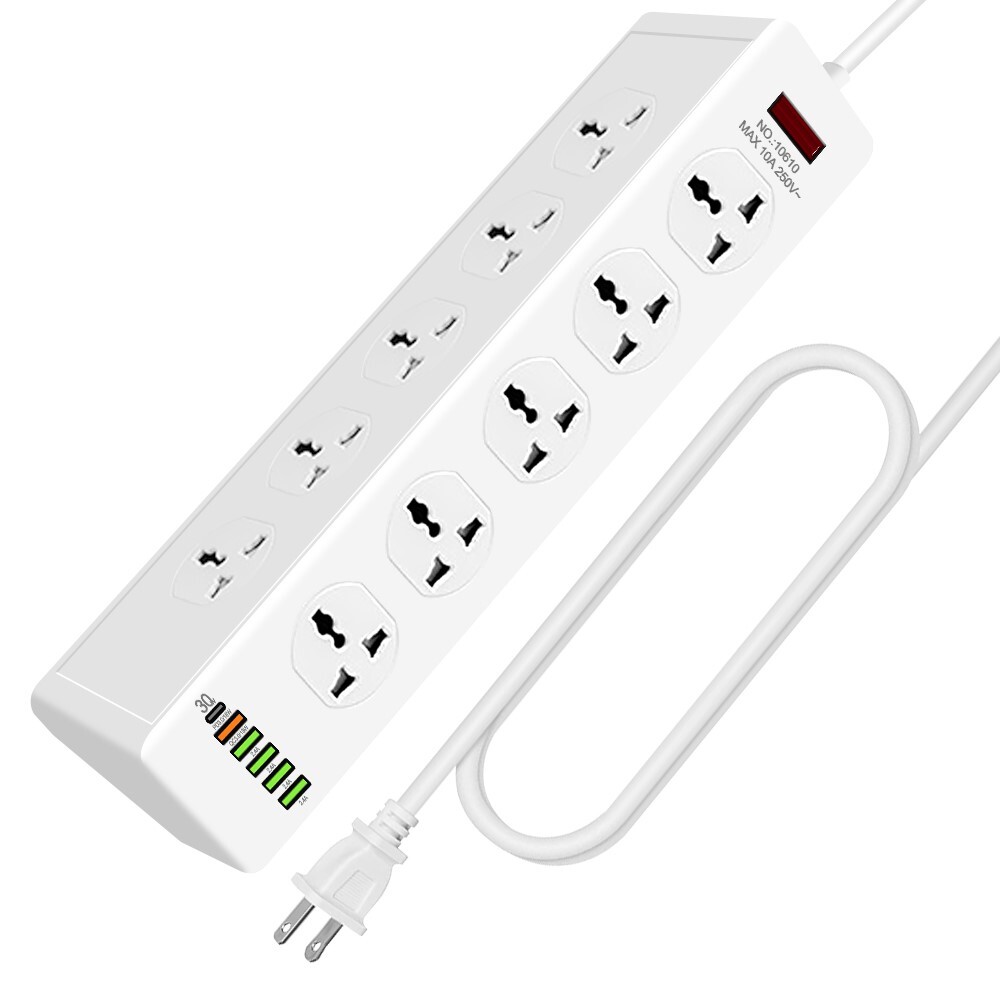 2 Prong to 3 Prong Power Strip, Two Prong Surge Protector with 6FT Long