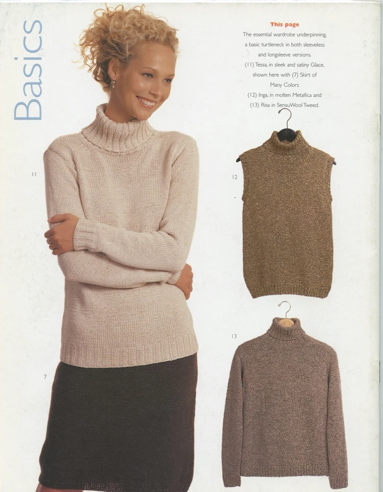 Folleto libro patrón tejido Berroco 185 básicos 4 suéteres 3 formas Foto 4 de 4