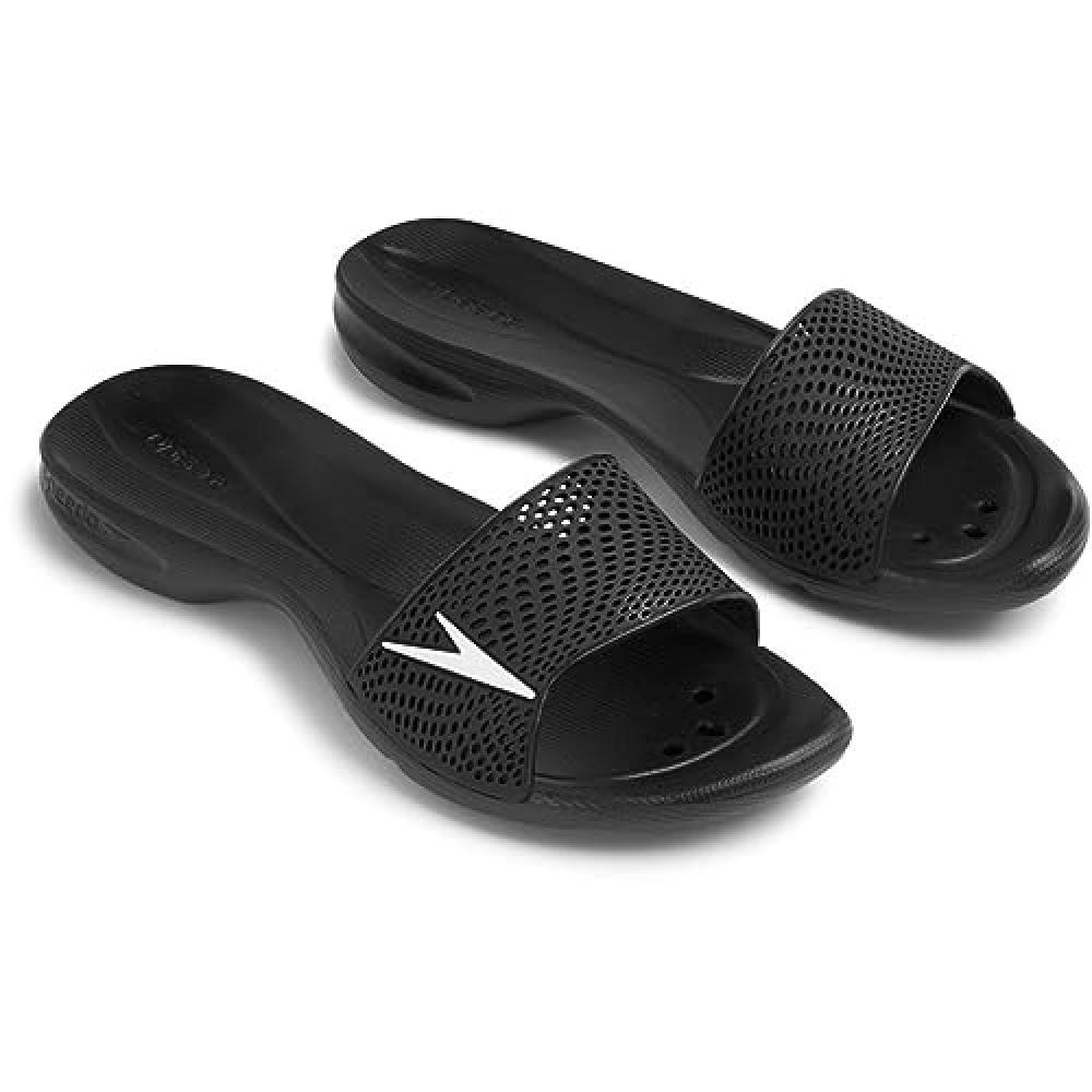(TG. 42 EU) Speedo Donna Atami II Max Ciabatte, Nero/Bianco, 8 - NUOVO