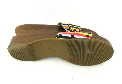 Dr Scholls Originals 10.5M Advanced Comfort Striped Buckle Wood Look Rubber Sole - Picture 5 of 5