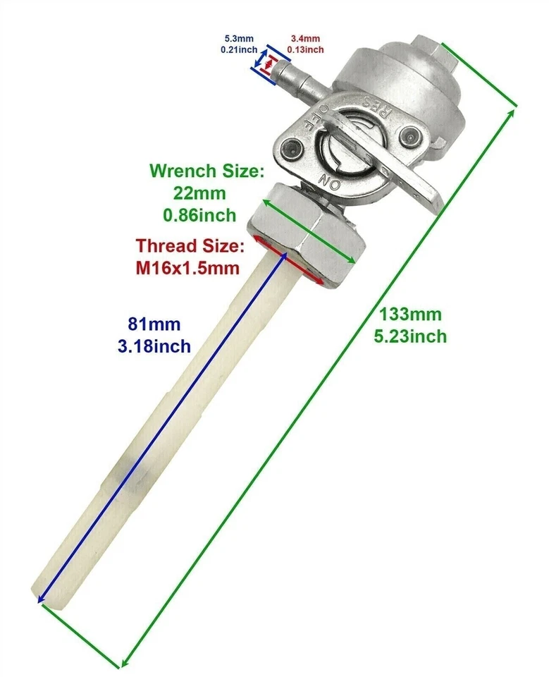 Fuel Tank Petcock For Honda CB400T Hawk CB 400 T 1978-1981 Switch Valve 16mm - Image 2 of 4