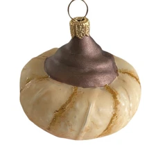 Chocolate Thumb Print Cookie Glass Ornament Dessert Coffee Godiva Pastry Cooking