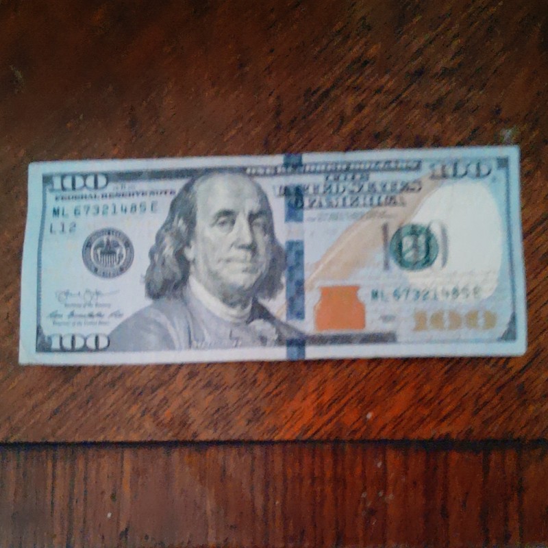 $100 US Federal Reserve Error Note Misprint MI67321495E Uncertified Ungraded