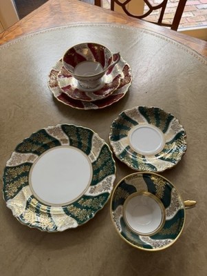 2 SETS Antique Schumann Bavaria Teacup, Saucer & Luncheon Plate Trio Germany + +