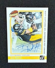 2022 Panini Donruss T.J. Watt Highlights Mint Auto /49 Steelers Mint Card