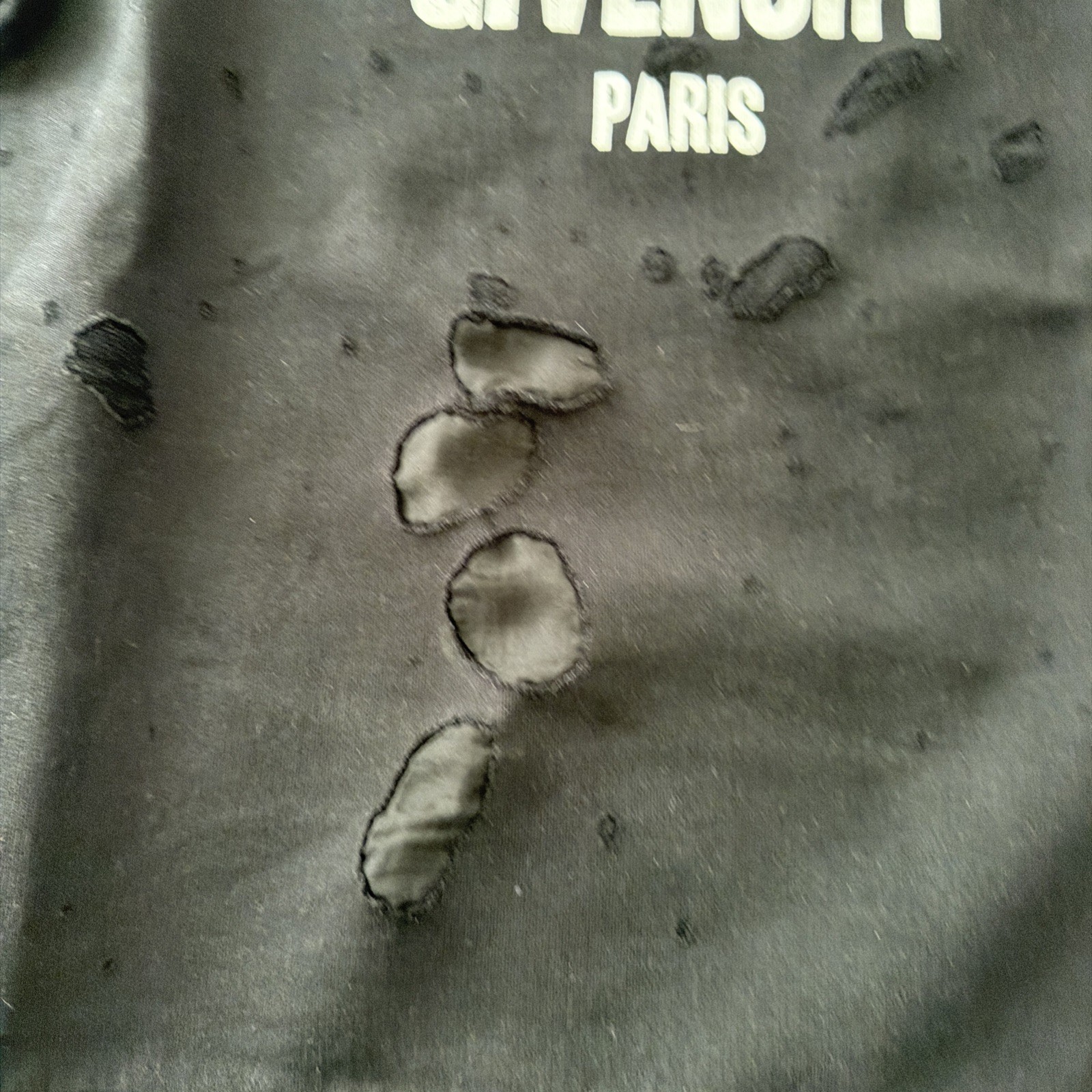 Givenchy Logo Mesh Patch/torn Sweater Jumper Size… - image 3