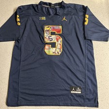 Jabrill Peppers 5 Michigan Wolverines Jordan Football Jersey XL Navy B1G