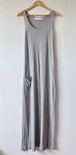 Zara Collection Gray Cotton Jersey Maxi Tank Dress with Pockets Size M