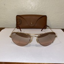 Ray Ban Sunglasses 3025 001/3E 58 Gold Frame Gray Pink Mirror Aviators Rayban