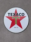 VINTAGE 12” TEXACO MOTOR OIL PORCELAIN SIGN CAR GAS