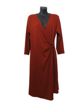 Soft Surroundings size Large Damaria Wrap Dress 3/4 Sleeve Red NEW