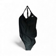 Reebok Women's High-Neck Athletic One-Piece Swimsuit Black SZ M New without tag