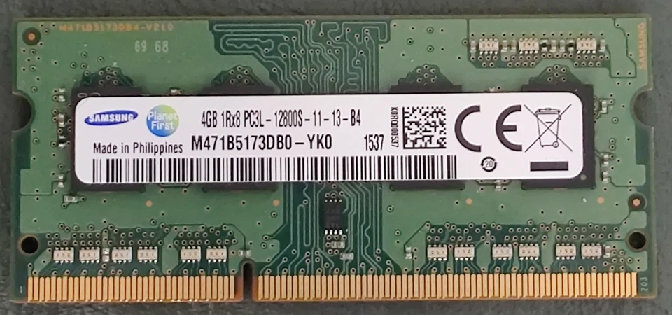 Samsung M471B5173DB0-YK0 4GB DDR3L 1600MHz SODIMM LAPTOP RAM 1Rx8 PC3L 12800 - Image 2 of 4