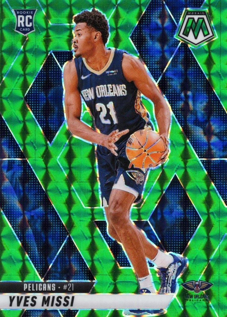2024-25 Panini Mosaic - Rookies Yves Missi #243 Green Mosaic Prizm (RC)
