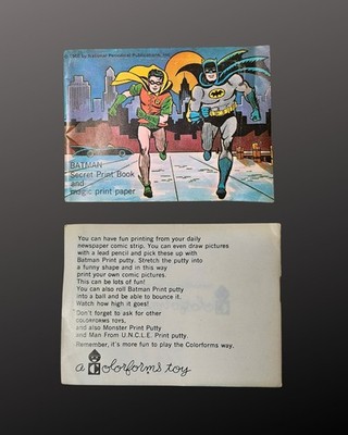 1966 Batman Secret Print Book And Magic Print Paper Booklet