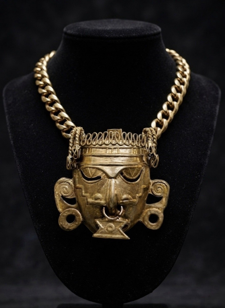 Vtg Ethnic Tribal Mask BROOCH PENDANT Sterling 925 TAXCO Signed