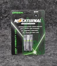 Nockturnal lighted nocks bowhunting size small S green 2022 high vis LED x3