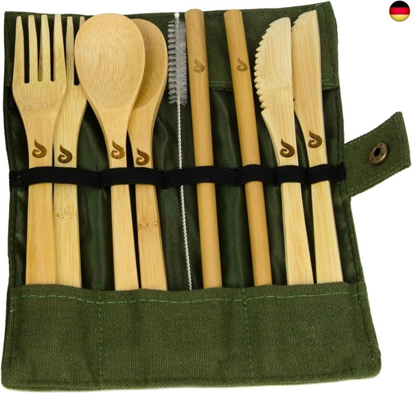 Bluefox Reisebesteck Bambus Mit Etui FüR 2 Personen, Campingbesteck Set-image