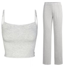 skims Jersey Sleep Set Light Heather Gray Size M