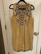 Johnny Was Maiorca Tank Linen Dress Sz M EUC