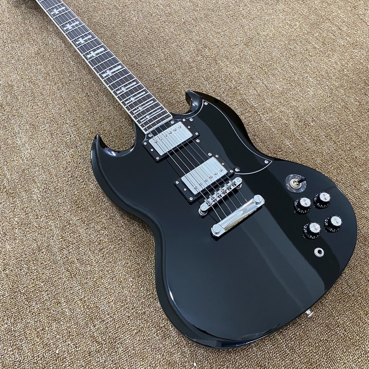 SG Tony Iommi Electric Guitar Black Cross inlaid fingerboard