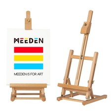 MEEDEN Tabletop Easel for Painting H-Frame, Adjustable natural