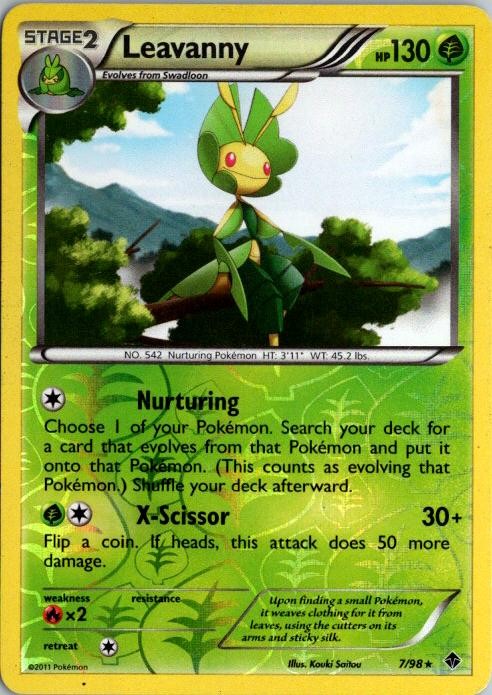 LEAVANNY 7/98 RARE EMERGING POWERS POKEMON REVERSE HOLO LP