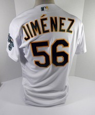 2022 Oakland A's Athletics Dany Jimenez #56 Game Issued White Jersey Fosse P 2