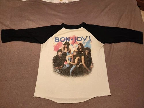 Near Mint Vintage Bon Jovi "The Brotherhood On Tour" Ra 1980s vintage concert t-shirt, vintage, single stitch, B+ condition