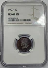 1907 Indian Head Cent MS64 BN - NGC - Beautiful  Penny, Great Toning and Luster+