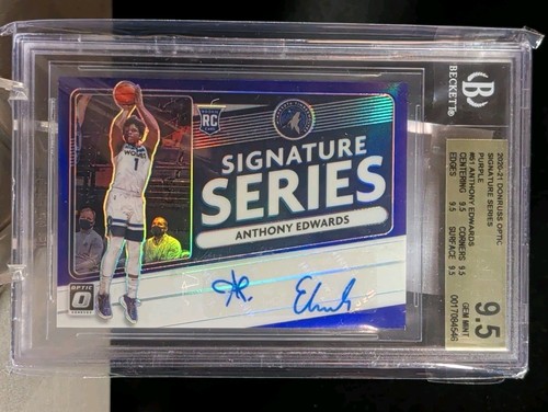 Anthony Edwards [Purple] #SS-AED 2020 Panini Donruss Optic Signature Series card