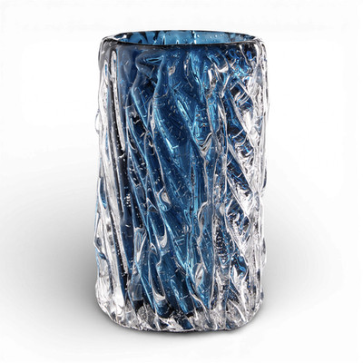New Cobalt Sommerso Art Glass Vase in the Style of Ercole Barovier & Seguso 9''