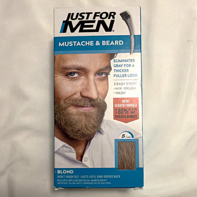 Just For Men Mustache & Beard Blond M-10/15 Brush-In Hair Color Dye 1 Box