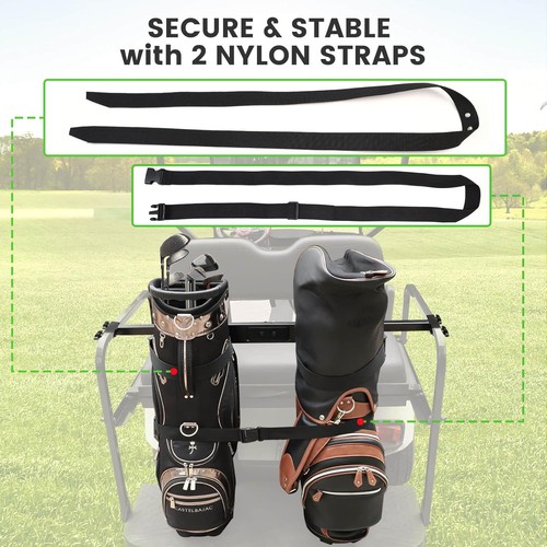 Soporte para bolsa de carro de golf sin perforación apto para asiento trasero de carro de golf 2+2 con Squ de 1 pulgada - Imagen 5 de 8